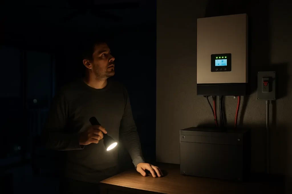 apagón de luz en instalación solar