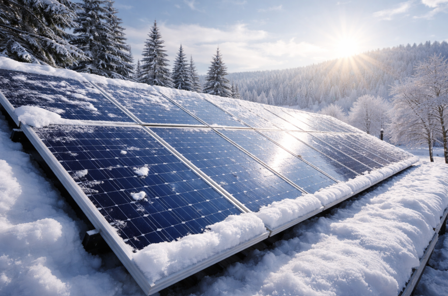 paneles solares en invierno