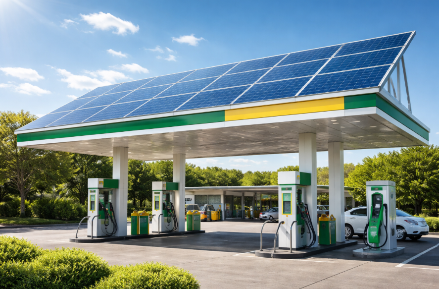 paneles solares en gasolineras