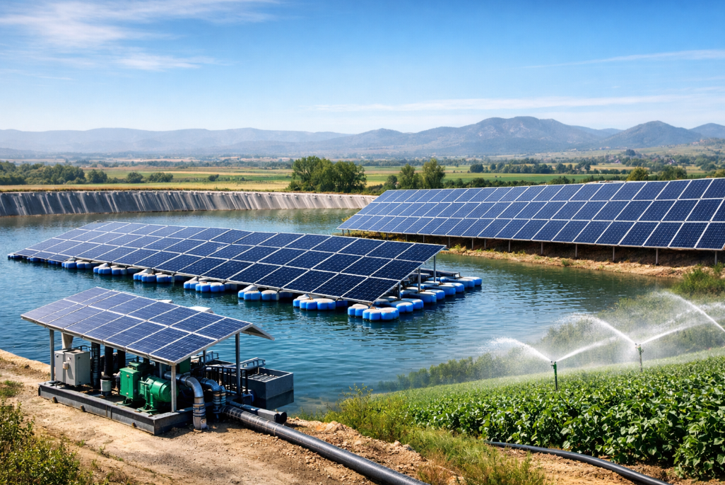 instalacion de placas solares en campos de regadío