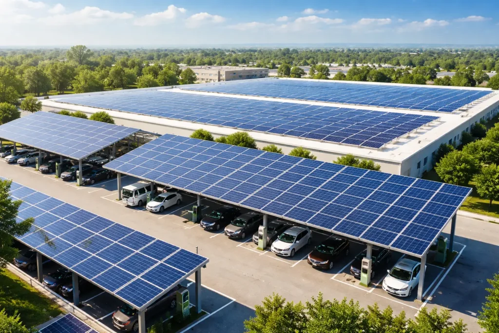 paneles solares en parkings