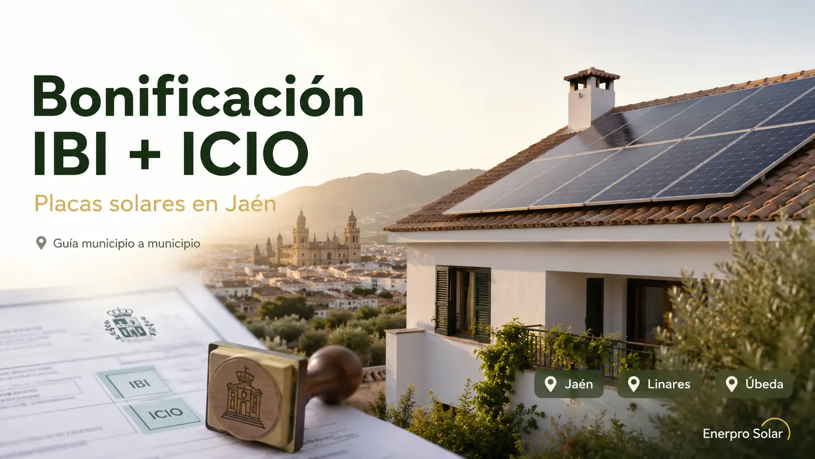 Bonificación del IBI y el ICIO por placas solares en Jaén